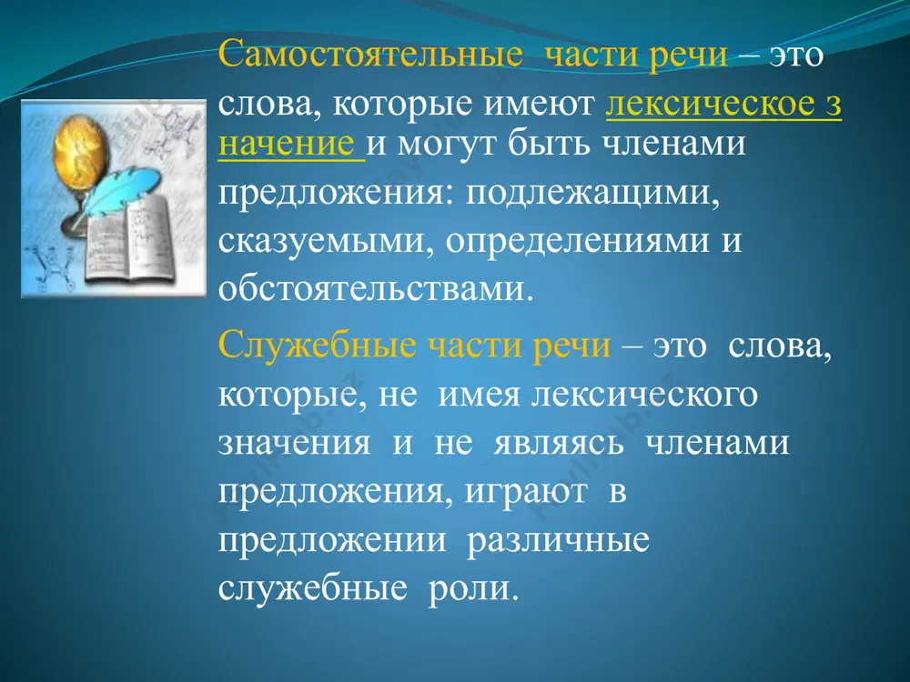 речи - один из наиболее древних в языкознании. части речи были выделены в индии в v в. до н. э., в греции в iv в. до н. э. части речи русского языка впервые описаны михаилом васильевичем ломоносовым в «российской грамматике», которую он опубликовал в 1757 году. несмотря на это учёные до сих пор окончательно не решили, сколько частей речи в русском языке и на основе каких признаков их следует выделять. назад страничка истории 33 image2.jpeg image3.jpeg image4.jpeg image5.jpeg image6.jpeg image7.jpeg image8.jpeg image9.jpeg image10.jpeg /docprops/thumbnail.jpeg