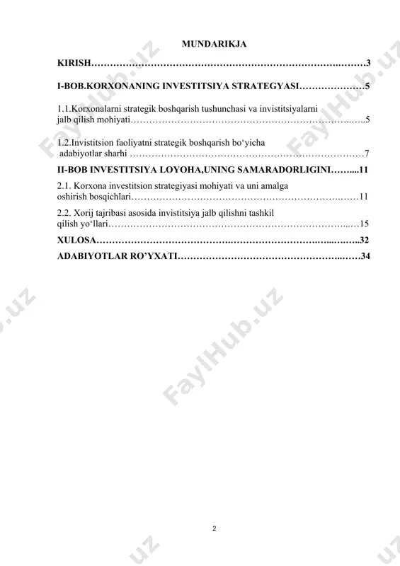 ini ta`minlashda muhim ahamiyat kasb etadi. iqtisodiyotni erkinlashtirish sharoitida milliy iqtisodiyotning modernizat-siyalashuvi va jahon xo'jaligiga integratsiyalashuvi ko'p jihatdan to'g'ri va asos-langan investitsiya siyosatiga bog'liqdir. mamlakatimizda investitsion faoliyatni iqtisodiy muhit shart sharoitlariga muvofiq rivojlantirish, ularni jamiyat iqtisodiy hayotining barcha jabhalaridagi faolligini ta'minlash, milliy ishlab chiqarish jarayonining modernizatsiyalashuvi hamda barqaror iqtisodiy o'sishni ta'minla-shning muhim omillaridan biri bo'lib kelmoqda. shuning uchun ham hukumatimiz tomonidan har yili amalga oshirilib kelinayotgan islohotlarning kun tartibidagi asosiy masalalaridan biri bo'lib, investitsiyalarni mamlakat milliy iqtisodiyotiga jalb qilish masalasi turibdi. mamlakatimiz iqtisodiyotiga jalb etilayotgan investitsiyalar hajmi yildan-yilga oshib bormoqda. buni 2020-yilda kiritilgan jami investitsiyalar hajmidan ham bilib olish mumkin. raqamlarga nazar soladigan bo'lsak, o'tgan 2020-yilda 16 milliard 700 million aqsh dollariga teng bo'lgan investitsiyalar o'zlashtirilgan bo'lsa, bu ko'rsatkich 2029-yilga nisbatan 18,9 foizga ko'p ekanligidan dalolatdir. ushbu investitsiyalarning salkam 72 foizi ishlab chiqarish korxonalarini barpo etishga, jumladan, 38 foizga yaqini asbob-uskuna va ilg'or texnologiyalar sotib olishga yo'naltirildi. shu boradagi umumiy …