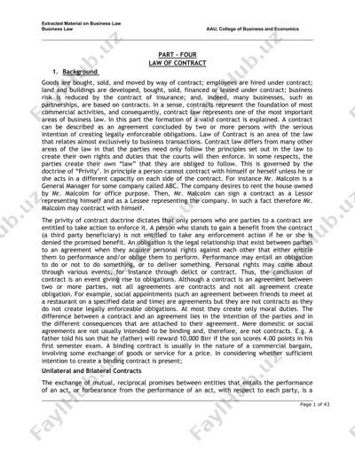 law of contract — DOC