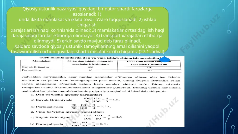 adi: -asosiy xalqaro to‘lov vositalari (milliy valyutalar, oltin, xalqaro valyuta birliklari – sdr, evro); -valyuta kurslarini belgilash va ushlab turish mexanizmi; -xalqaro to‘lovlarini balanslashtirish tartibi; -valyutaning muomala qilish shart-sharoiti; -xalqaro valyuta bozori va oltin bozori tartibi; -valyuta munosabatlarini tartibga soluvchi davlatlararo muassasalar tizimi 5. valyuta-moliya sohasidagi xalqaro tashkilotlar faoliyatining rivojlanishi xalqaro valyuta munosabatlari o‘ta beqaror, noaniq va tez o‘zgaruvchi jarayon bo‘lib, uni har bir mamlakat hukumatlari bilan bir qatorda valyuta-moliya sohasidagi davlatlararo tashkilotlar ham tartibga solishga harakat qiladilar. bunday tashkilotlar qatoriga xalqaro valyuta fondi (xvf), xalqaro taraqqiyot va tiklanish banki (xttb), iqtisodiy hamkorlik va rivojlanish tashkiloti (ihrt), xalqaro rivojlanish assotsiatsiyasi (xra) kabilarni kiritish mumkin. xalqaro valyuta fondi (xvf) o‘ziga a’zo mamlakatlarning valyuta kursi va to‘lov balanslarini tartibga soladi, ularning valyuta-moliyaviy muammolarini hal etish maqsadida kreditlar ajratadi, rivojlanayotgan mamlakatlarning ko‘p tomonlama to‘lovlari tizimini va tashqi qarzlarini nazorat qiladi. iqtisodiy va valyuta ittifoqi (ivi) yevropa valyuta tizimi amal qilishi natijasida tashkil etilib, …
