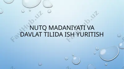 nutqma'daniyati va davlat tilida ish yuritish — PPTX