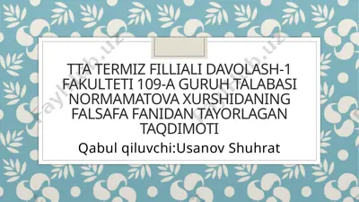 sharq va gʼarb falsafasi — PPTX