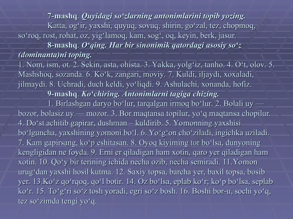 "hozirgi o‘zbek adabiy tili" amaliy - Page 5
