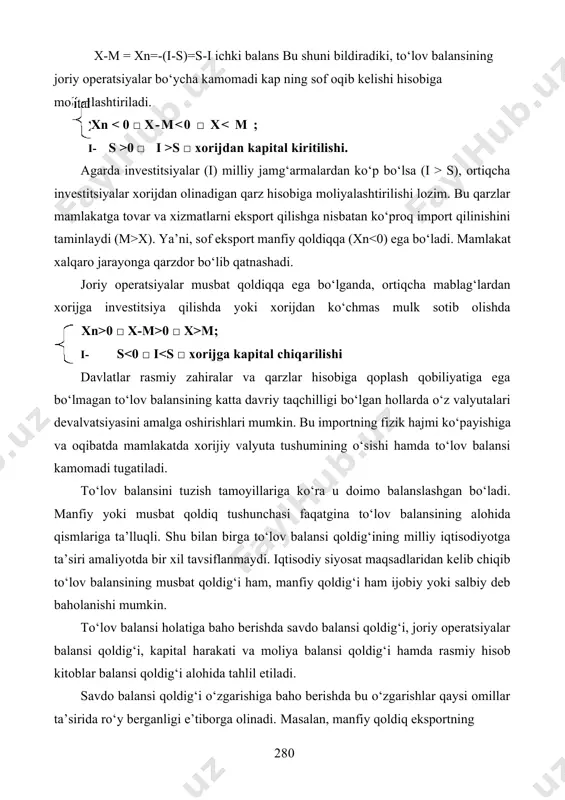 hqi iqtisodiy faoliyatni tartibga solish zaruriyati jahon tajribasi shuni ko‘rsatadiki, umumjamiyat miqyosida ishlab chiqarilgan tovarlarning katta qismi tashqi bozorlarda ayirbosh qilinadi. bu esa, mamlakatlar uchun tashqi savdoni yanada rivojlantirish zarurligini taqozo etadi. ushbu holat, asosan, belgiya, malayziya, slovakiya, chexiya va estoniya singari mamlakatlarga tegishli bo‘lib, ular yalpi ichki mahsulotida eksport ulushi 50% dan ortiqroqni tashkil etadi. har qanday mamlakat uchun tashqi savdo roliga ortiqcha baho berish qiyin, albatta. biroq j.saks ta’biri bilan aytganda: “dunyoning xohlagan mamlakati iqtisodiy o‘sishi tashqi savdo asosidadir. hali hech bir mamlakat jahon iqtisodiyotidan ajralgan holda sog‘lom iqtisodiyotni yarata olmagan”75. hozirgi paytda ishlab chiqarish samaradorligini oshirishning muhim omillaridan biri davlatlarning xalqaro mehnat taqsimoti jarayonlariga ko‘proq tortilishidir. mutaxassislarning fikricha, xalqaro mehnat taqsimoti tobora chuqurlashib borgani sari xalqaro tovarlar va xizmatlar ayirboshlash jarayonlarining ham ma’lum darajada o‘sishi kuzatiladi. kelajakda iqtisodiyoti taraqqiy etgan mamlakatlar ishlab chiqarishining ko‘proq tashqi bozorlarga tomon qaratilishi, rivojlanayotgan mamlakatlarda esa ichki bozorlarning tez va ekstensiv ravishda …