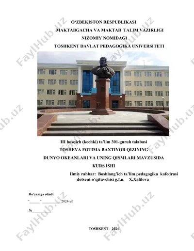 dunyo okeanlari va uning qismlari — DOCX