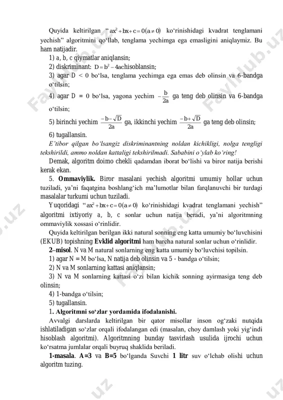 laboratoriya mashg‘ulot. algoritmlash asoslari. algoritmlarni grafik tasvirlash (blok-sxema) - Page 4