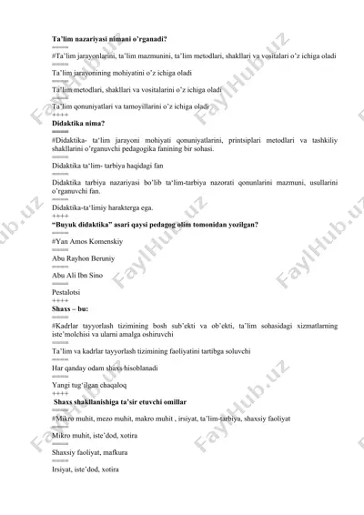 ta’lim nazariyasi — DOCX