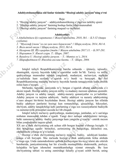 hozirgi adabiy jarayon — DOCX