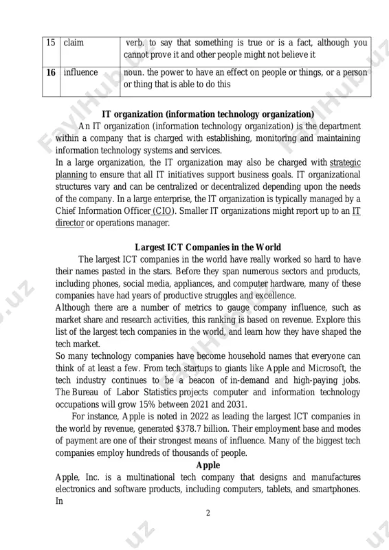 on, the it organization may also be charged with strategic planning to ensure that all it initiatives support business goals. it organizational structures vary and can be centralized or decentralized depending upon the needs of the company. in a large enterprise, the it organization is typically managed by a chief information officer (cio). smaller it organizations might report up to an it director or operations manager. largest ict companies in the world the largest ict companies in the world have really worked so hard to have their names pasted in the stars. before they span numerous sectors and products, including phones, social media, appliances, and computer hardware, many of these companies have had years of productive struggles and excellence. although there are a number of metrics to gauge company influence, such as market share and research activities, this ranking is based on revenue. explore this list of the largest tech …