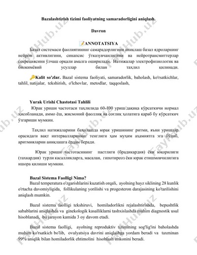 bazal sistema faolligini baholash tizimi — DOCX