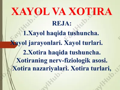 xayol va xotira — PPT