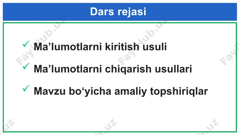 itob keltirildi? masalani yechish dasturini tuzing. n va k kattaliklar foydalanuvchi tomonidan kiritiladi. 2. komilaga 854*89657*4587*425 amalini dasturga kiritib, hisoblash topshirig‘i berildi. u qanday dastur tuzishi lozim? image1.png image2.png image3.png image4.png image5.png image6.png