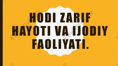 hodi zarifhayoti — PPTX