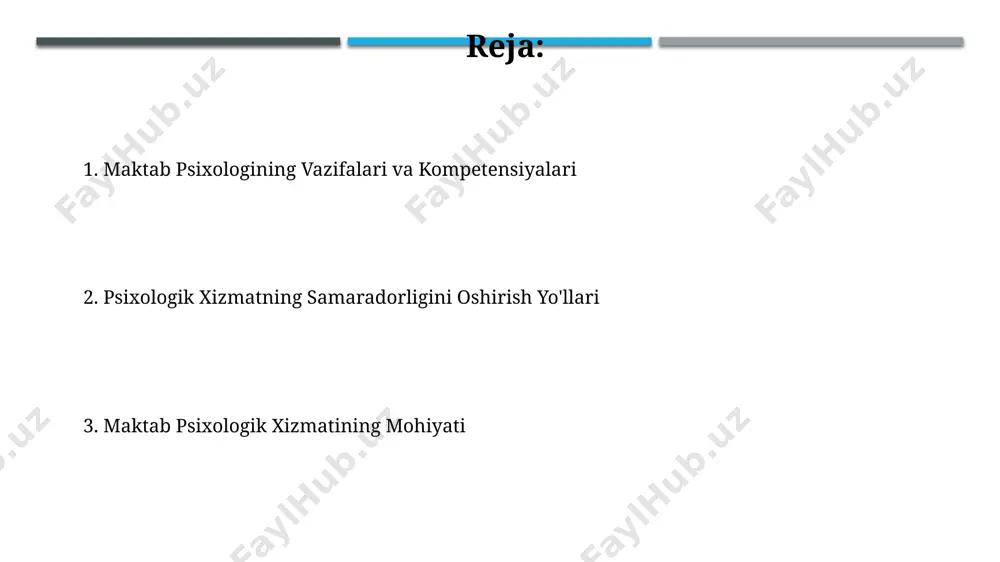 and viloyatida amaliyotda ushbu qonun moddalariga rioya etilishini kuzatish muhim ahamiyat kasb etadi. oʻzbekiston respublikasining “ta’lim toʻgʻrisida”gi qonuni (2019-yil) maktab psixologik xizmatining huquqiy asoslarini belgilab beradi va 5-moddasi boʻyicha oʻquvchilarning psixologik salomatligini himoya qilishni kafolatlaydi. oila bilan ishlash oila bilan ishlash jarayonida, fargʻona shahridagi 10 ta maktabda psixologlar 70% hollarda ota-onalar bilan samarali muloqotni oʻrnatish orqali bolalarning uy vazifalarini bajarishdagi muammolarini hal qilishga yordam berishdi. maktab psixologik xizmatining samaradorligini oshirish uchun 2023-yilda toshkent shahridagi 5 ta maktabda oila bilan ishlash boʻyicha yangi dastur sinovdan oʻtkazildi, natijalar 15% ga oʻquvchilarning oʻqishga boʻlgan qiziqishini oshirdi. maxsus ehtiyojli bolalar bilan ishlash фарғона вилоятидаги мактабларда 100 дан зиёд махсус эҳтиёжли болалар билан ишлашда инклюзив таълим технологиялари ва коммуникатив стратегиялар қўлланилмоқда, бу уларнинг ижтимоий мослашувига ёрдам беради. самарқанддаги 3-сонли мактаб-интернатда 15 нафар аутизмли бола билан aba терапияси ва сенсор интеграцияси методларидан фойдаланиб, муваффақиятли натижаларга эришилди, болаларнинг коммуникатив кўникмалари яхшиланди. psixologik profilaktika tadbirlari samarqand viloyatida 2023 …