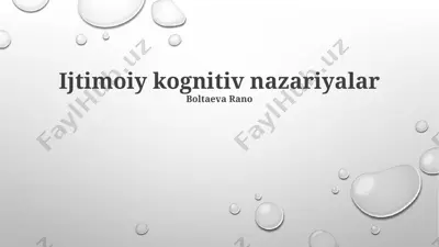 ijtimoiy kognitiv nazariyalar — PPTX