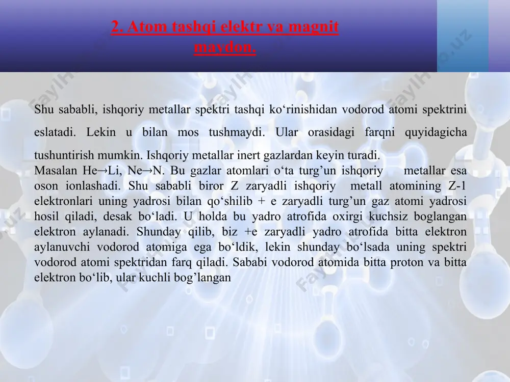 atom tashqi elektr va magnit maydonida shtark effekti - Page 5