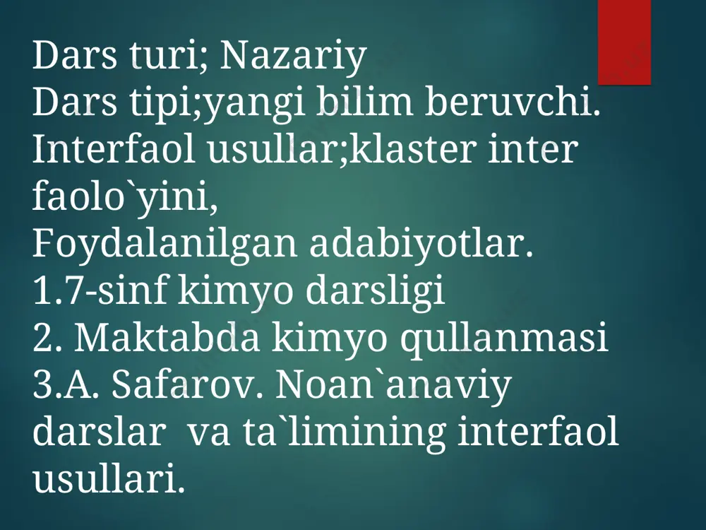 asoslarning olinishi va xossalari mavzusida bir soatlik dars - Page 3