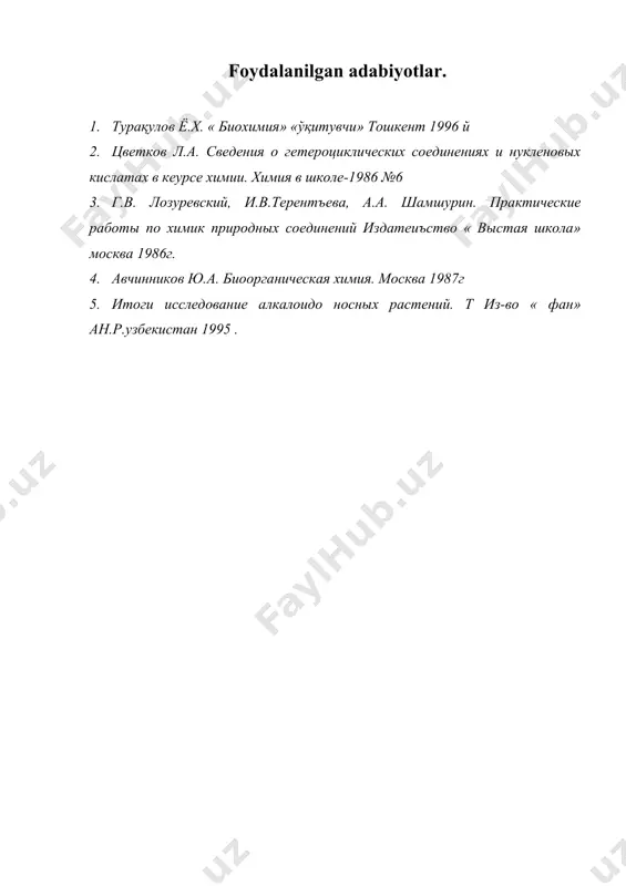 izoxinolin gruppasiga kiradigan alkaloidlar - Page 5