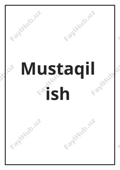 ijtimoiy infratuzilmasi faoliyatini tashkil qilish. — DOCX