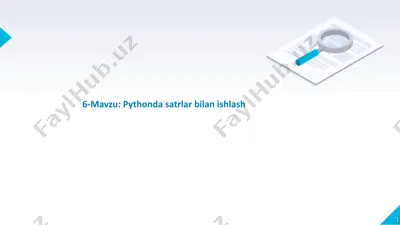 pythondagi satrlar bilan ishlash — PPTX