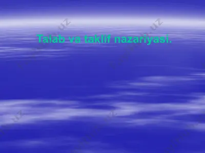 talab va taklif nazariyasi — PPTX