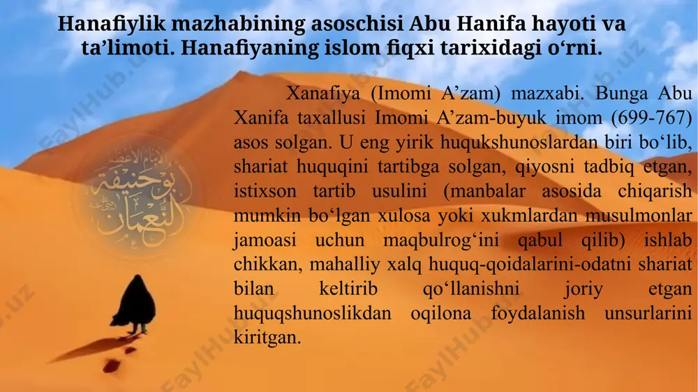 igi va kudratiga umid bog‘lash. 4. qanoat – hayot kechirishda oz narsa bilan qanoatlanish, mo‘‘tadillik, tuban mayllardan ozod bo‘lish. 5. uzlat – tanholikda bo‘lish, ruhni mustahkamlash, his-tuyg‘ularni jilovlash. uzlatga ketish hissiyotlarning bosilishiga olib keladi. 6. mulozamatu-zzikr (uzluksiz zikr) – xudoning ismini yod qilib turish, butun qalbni u bilan to‘ldirish. shundagina pastkashlik, hasad, ochko‘zlik, ikkiyuzlamachilik kabi razilliklar kishi ko‘ngliga yo‘l topa olmaydi. 7. tavajjuh – butun vujud bilan xudoga murojaat qilish, unga cheksiz muhabbat qo‘yish, undan boshqa narsa borligani his etmaslik. 8. sabr – o‘z ixtiyori bilan mashaqqatlar chekib bo‘lsa ham, nafs doirasidan o‘zini olib qochish. to‘g‘ri yo‘ldan adashmasdan borish uchun kishi o‘z mayllarini so‘ndirishi lozim. shundagina dil kuduratlardan poklanadi, ruh nafs natijasida zanglab qolgan bo‘lsa, jilo topadi. 9. muroqaba (tafakkurga g‘arq bo‘lish) – qalb poklangani va tuban ehtiroslardan xoliligini tuyib, xotirjam bo‘linganini eslab xayolga cho‘mish, haq taolo rahm-shafqatini kutib turish holati. 10. rizo – sufiy endi xudo uni sevib qolganligini, …