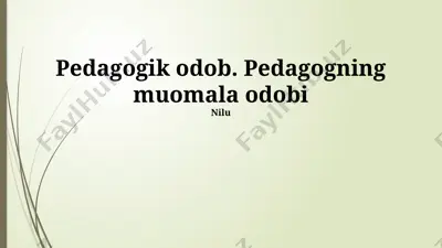 pedagogik odob — PPTX