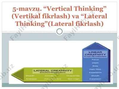vertical thinking va lateral thinking — PPT
