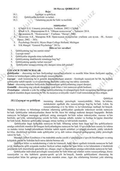 layoqat va qobiliyat — DOCX