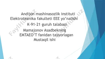 tiristorli ishgatushirgich — PPTX