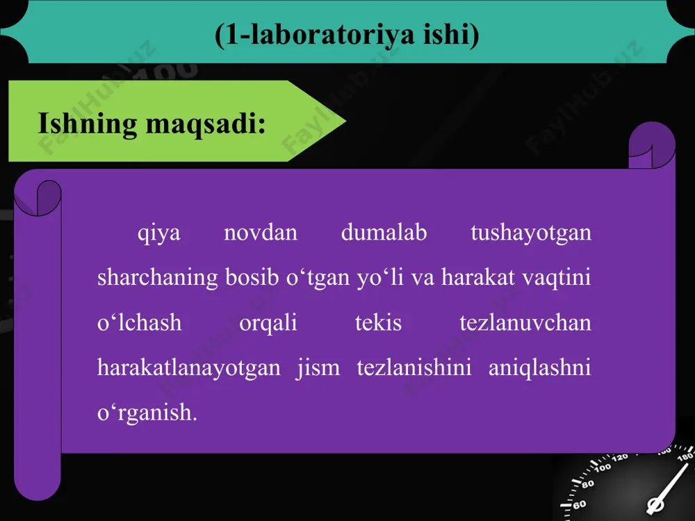 tekis tezlanuvchan harakatlanayotgan jism tezlanishini aniqlash 7-sinf - Page 2