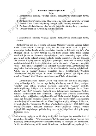 zardushtiylik dinining ta'limoti — DOCX