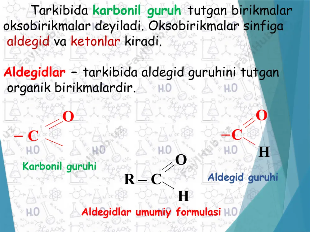 oksobrikmalar, aldegidlar, olinishi va ishlatilishi - Page 5