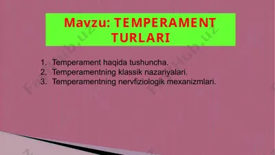 temperament turlari — PPTX