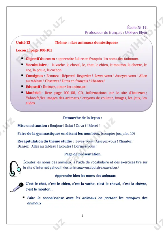 fiche pédagogique 1-sinf -animaux - Page 3