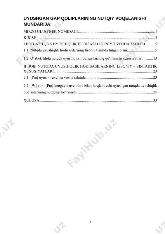 aralashuvning asosiy birligi-kommunikativ birlik boʻlgan nutqda uyushiqlik hodisasini tarkibiy qismlarga ajratishnutqda uyushiqlik hodisasi va har bir boʻlakning uyushiqlik hodisasi qurilishidagi oʻrni, nutqda uyushiqlik hodisasining tarkibiy qurilishi masalasidir. shu boisdan, nutqda uyushiqlik hodisasining lingvistik xususiyatlari bilan bir qatorda, uning psixologik xususiyatlarini har tomonlama oʻrganish, ularga har jihatdan e'tibor qaratish kuchaytirildi. xususan, ma’lumotni toʻla yoritishda murakkablashgan sodda nutqda uyushiqlik hodisasilarning oʻrni alohida boʻlib, tuzilish jihatdan murakkab tarkibga ega bunday nutqda uyushiqlik hodisasilarda mazmun hajmining kengligi kuzatiladi. uyushgangan sodda nutqda uyushiqlik hodisasilarning grammatik belgilaridan kelib chiqilsa, ularning semantik tabiati yaqqol yuzaga chiqadi. til belgilar sistemasi boʻlib, lisoniy belgilar qatorida nutqda uyushiqlik hodisasi alohida mavqega egadir, chunki nutqda uyushiqlik hodisasida shakl va mazmun toʻliqligi namoyon boʻladi. hozirga qadar murakkablashgan sodda nutqda uyushiqlik hodisasilarning oʻziga xos xususiyatlari muammosi rus va boshqa xorijiy tilshunoslikda birmuncha atroflicha oʻrganilgan. oʻzbek tilshunosligida mavjud darsliklarda ham nutqda uyushiqlik hodisasilar boʻlimi berilgan. ayrim ishlarda bunday nutqda uyushiqlik hodisasilarning grammatik-semantik-stilistik xususiyatlari tadqiq …