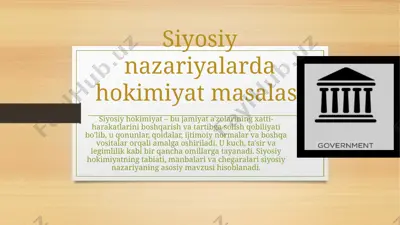 siyosiy hokimiyat masalasi — PPTX