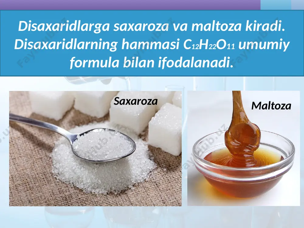 disaxaridlar, polisaxaridlar. olinishi va xossalari. 10 - sinf - Page 3