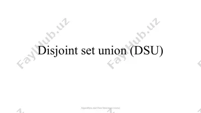 disjoint set union(dsu) — PPTX