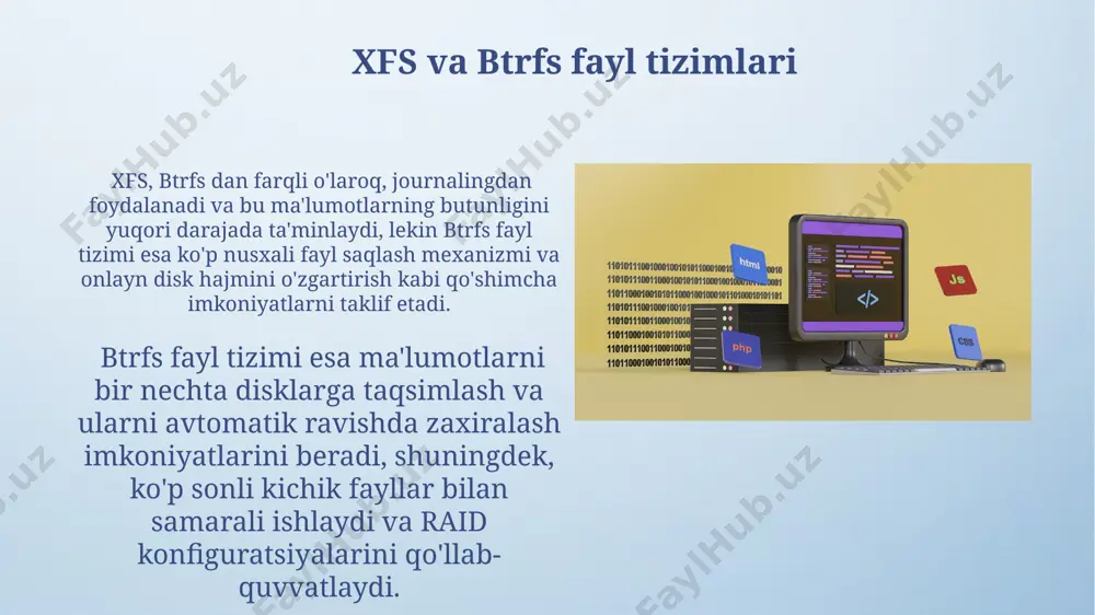 linux operatsion tizimlarida fayl boshqaruv tizimlari - Page 5