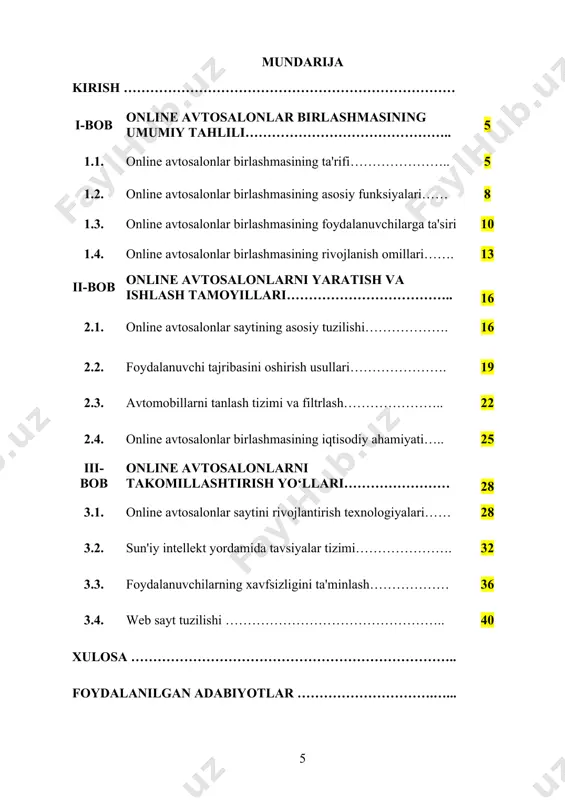 bilan birga, avtosalonlar o‘zaro hamkorlik qilib, umumiy logistika tizimini yaratadi, reklama xarajatlarini kamaytiradi, mijozlarga yetkazib berish xizmatini taklif qiladi, bu esa savdoni yanada samarali qiladi, o‘zbekiston sharoitida bu tizim viloyatlardagi xaridorlarga ham markaziy bozorga kirish imkonini beradi, masofadan turib buyurtma berish va yetkazib berishni tashkil qilish imkoniyati paydo bo‘ladi. lekin texnik infratuzilma, xavfsiz to‘lov tizimlari va sifatli xizmat talab qilinadi, internet aloqasi zaif hududlarda qiyinchiliklar kelib chiqishi mumkin, avtosalonlar o‘rtasidagi ichki raqobat esa birlashmaning umumiy maqsadlariga ta’sir qilishi ehtimoldan xoli emas, shuningdek, mijozlarning ishonchini qozonish uchun shaffof narxlar va sifat kafolati zarur, chunki onlayn xaridda ishonchsizlik bo‘lishi mumkin. umuman, bu tizim an’anaviy savdoni raqamli dunyoga olib chiqadi, avtomobil sanoatini raqamlashtiradi, o‘zbekistonda avtomobil bozori rivojiga hissa qo‘shadi, xaridorlarga qulaylik yaratadi, avtosalonlarga yangi imkoniyatlar ochadi, mahalliy iqtisodiyotni raqamli xizmatlar bilan bog‘laydi, kelajakda bu tizim yanada kengayib, avtomobil xizmatlari, ta’mirlash va ehtiyot qismlar savdosini ham qamrab olishi mumkin. online avtosalonlar birlashmasi avtomobil savdosini …