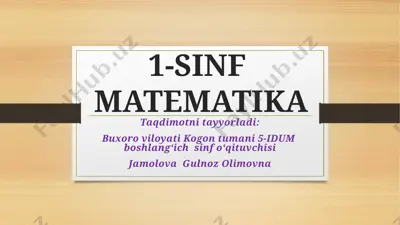 1-sinf matematika — PPTX