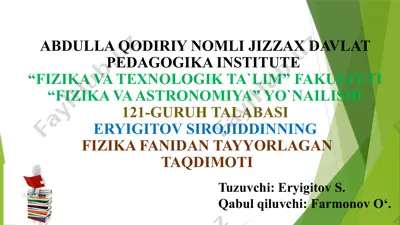 moddazarrachalarining korpuskulyar-to‘lqin dualizmi — PPTX