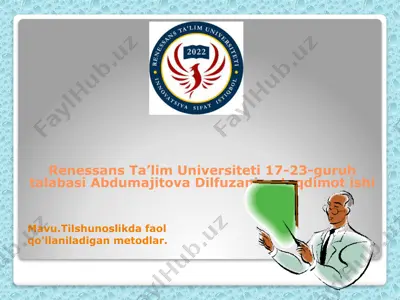 tilshunoslikda faol qo'llaniladigan metodlar — PPTX