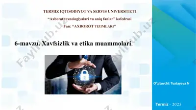 xavfsizlik va etika muammolari — PPTX