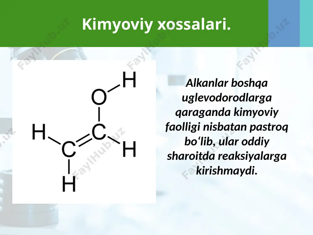 alkanlarning kimyoviy xossasi. ishlatilishi. 10 - sinf - Page 3