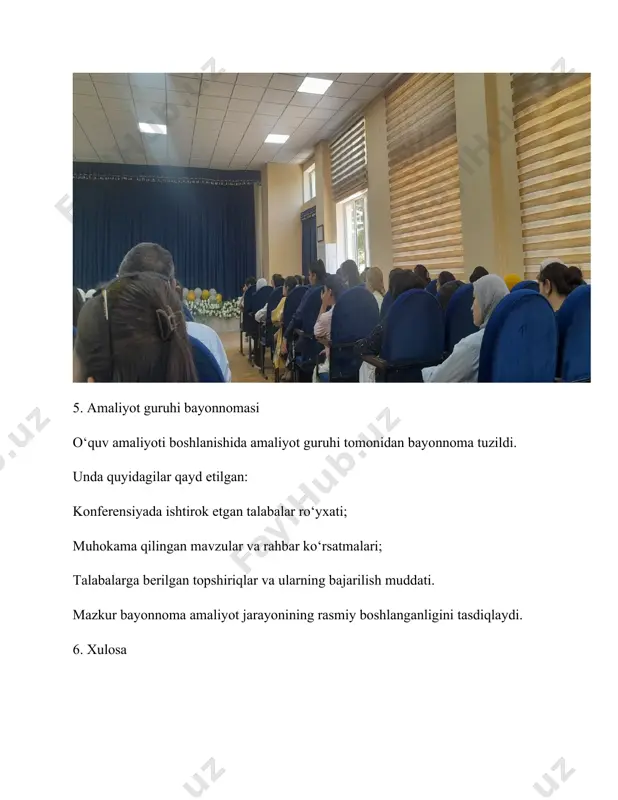 o‘quv amaliyotini o‘tkazish bo‘yicha konferensiyada ishtirok etish - Page 5