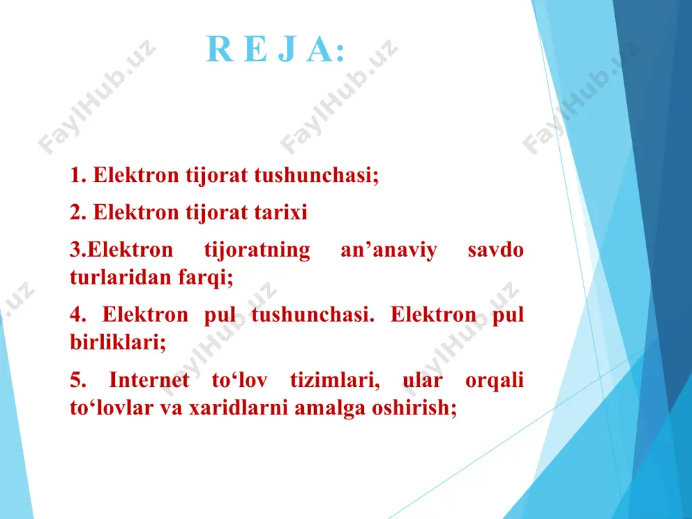 ro aloqalarini ta'minlaydi. bu modelda elektron xizmatlar, soliqlarni to‘lash yoki davlat ma'lumotlariga kirish kabi xizmatlar mavjud. ko‘pincha e-government tizimlari b2a modeliga asoslanadi. c2a (consumer to administration) — iste'molchidan davlat organlariga c2a modeli, asosan, fuqarolar va davlat organlari o‘rtasidagi aloqalarni ta'minlaydi. bu turdagi elektron tijoratda fuqarolar davlat xizmatlari, soliqlar, jarimalar yoki boshqa ma'lumotlarni to‘lashlari mumkin. elektron tijorat tarixi elektron tijoratning tarixi texnologiya va savdo rivojlanishi bilan chambarchas bog'liqdir. internetning keng tarqalishi va axborot-kommunikatsiya texnologiyalarining rivojlanishi savdo jarayonlarini yangi bosqichga olib chiqdi. elektron tijorat nafaqat savdoni avtomatlashtirdi, balki global miqyosda yangi imkoniyatlar yaratdi. elektron tijoratning boshlanishi elektron tijoratning ilk ko'rinishlari 1960-yillarga borib taqaladi. o'sha davrda elektron ma'lumot almashinuvi (edi) texnologiyasi ishlab chiqilgan edi. edi kompaniyalarga savdo hujjatlarini kompyuterlar yordamida almashish imkonini berdi. bu, ayniqsa, logistika va bank sohalarida keng qo'llanildi. 1970-yillarda ilk onlayn savdo tizimlari paydo bo'ldi. masalan, 1979-yilda britaniyalik tadbirkor maykl oldrich televizor orqali xarid qilishni amalga oshiruvchi tizimni ixtiro qildi. …