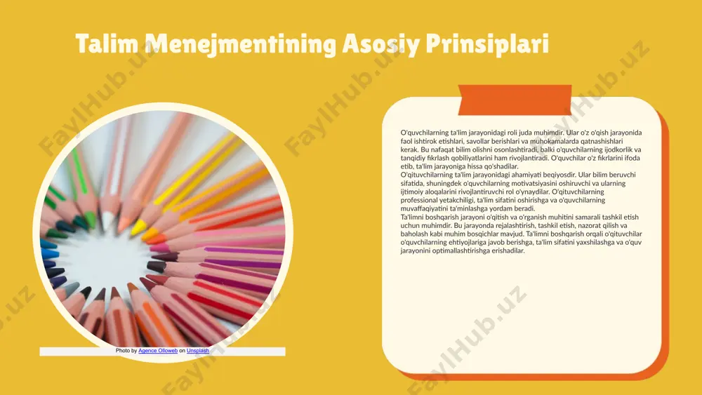 iallari va masofaviy ta'lim o'quvchilarning motivatsiyasini oshiradi. "flipped classroom" modeli o'quvchilarga darsdan oldin materiallarni o'rganish va darsda muhokama qilish imkonini beradi, bu esa o'qitish samaradorligini oshiradi. innovatsiyalar ta'lim tizimida muhim rol o'ynaydi. ular o'quvchilarning fikrlash qobiliyatlarini rivojlantiradi. innovatsion yondashuvlar orqali o'qituvchilar yangi pedagogik usullarni qo'llash imkoniga ega bo'ladi. masalan, raqamli platformalar yordamida o'quvchilar o'z vaqtida va joyida o'qish imkoniyatiga ega bo'lib, ta'lim jarayonida yanada faol ishtirok etishadi. bu yondashuvlar ta'lim samaradorligini oshirishga yordam beradi. innovatsiyalar va ularning ta'limga ta'siri photo by agence olloweb on unsplash texnologik yangiliklar ta'lim jarayonini sezilarli darajada o'zgartiryapti. quyidagi texnologiyalar ta'limga ta'sir ko'rsatmoqda: - **onlayn ta'lim**: talabalar istalgan joyda va vaqtda ta'lim olish imkoniyatiga ega. bu, masofaviy o'qitish orqali o'qituvchilar va o'quvchilar o'rtasida samarali aloqani ta'minlaydi. - **mobil ilovalar**: o'qituvchilar va talabalar uchun qulaylik tug'diradi. o'qish jarayonini interaktiv va qiziqarli qiladi, shuningdek, o'quvchilarning bilimlarini mustahkamlashda yordam beradi. - **o'yinlar yordamida o'qitish**: o'yinlar orqali ta'lim metodologiyasi o'quvchilarning …