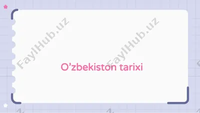 o’zbekiston tarixi — PPTX